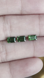Load and play video in Gallery viewer, Tsavorite Bright Green Emerald cut 6 x 4 mm PRICED PER STONE
