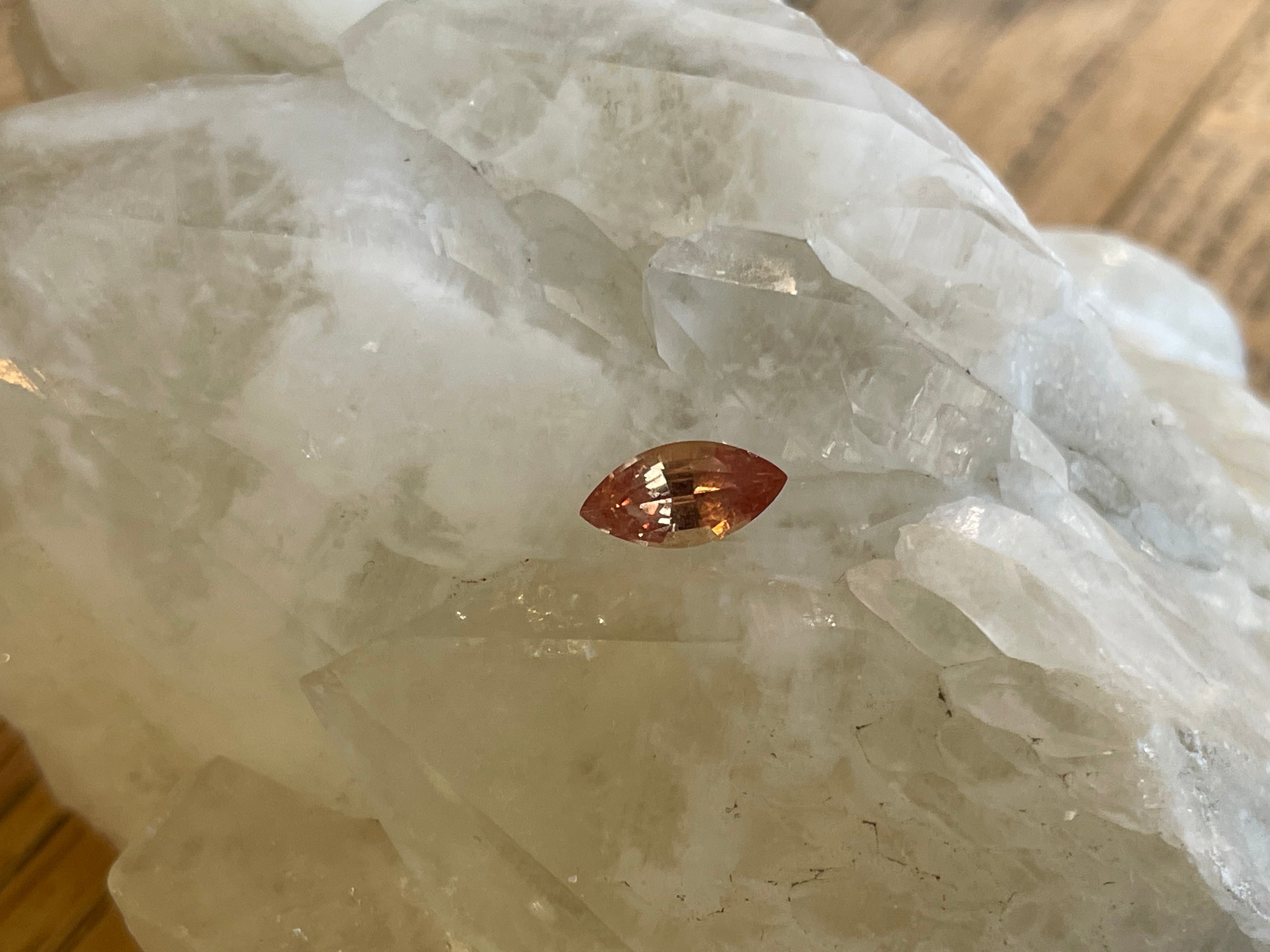 Umba Sapphire 1.05 CT Peach/Gold Marquise Cut - Color Change