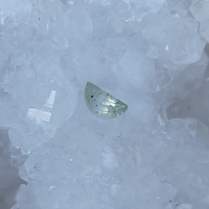 Montana Sapphire .78 CT Sea-foam Green, Grey, Silver Half Moon Cut