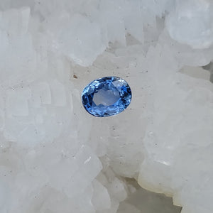 Sri Lankan Sapphire 1.10 CT Violet, Periwinkle, Dark Grey, Silver, White, Clear Oval Cut