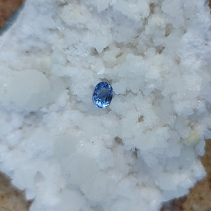 Sri Lankan Sapphire 1.10 CT Violet, Periwinkle, Dark Grey, Silver, White, Clear Oval Cut
