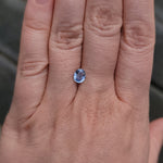 Load image into Gallery viewer, Sri Lanken Sapphire 1.30 CT Periwinkle, Silver, White, Clear Oval Cut
