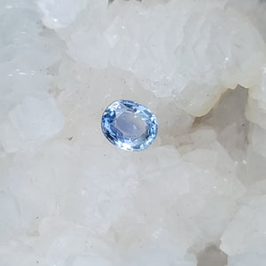 Sri Lanken Sapphire 1.30 CT Periwinkle, Silver, White, Clear Oval Cut
