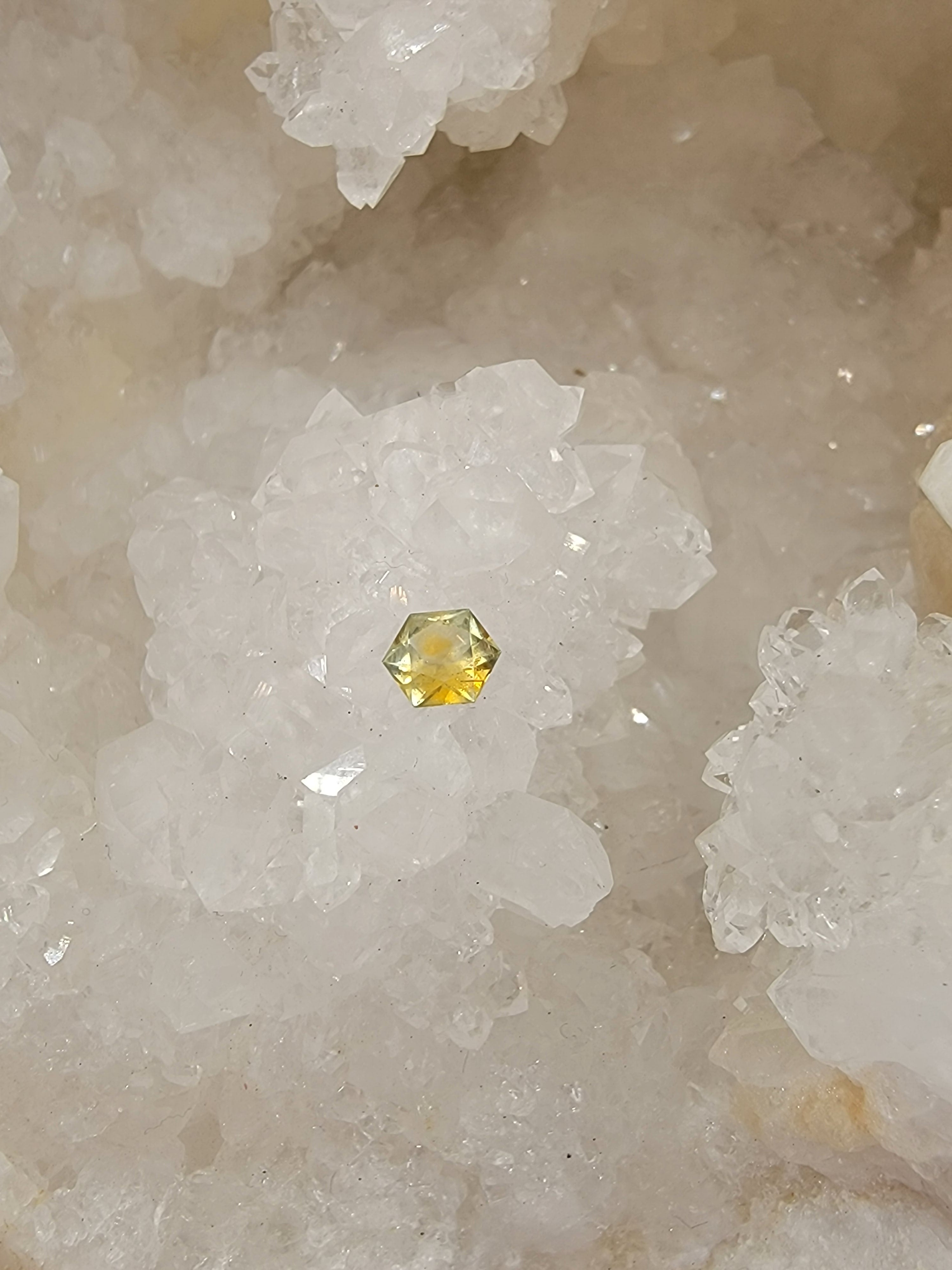 Montana Sapphire 1.00 CT Green, Silver, Gold Hexagon Cut - Unique