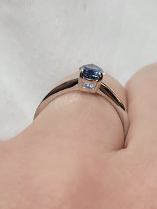 Ring - Montana Sapphire .96 CT Periwinkle Blue Pear Cut in 14k White Gold
