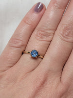 Load image into Gallery viewer, Ring - Montana Sapphire 1.23 CT Cornflower Blue Round Cut in 14k Yellow Gold Solitaire
