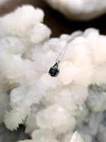 Load image into Gallery viewer, Pendant - Montana Sapphire .44 CT Blue Hexagon Cut set in 14K White Gold Wishbone Solitaire
