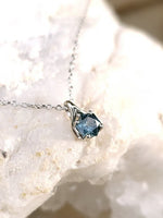 Load image into Gallery viewer, Pendant - Montana Sapphire .44 CT Blue Hexagon Cut set in 14K White Gold Wishbone Solitaire
