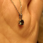Load image into Gallery viewer, Pendant - Montana Sapphire .45 CT Blue/Teal Round Cut set in 14K White Gold
