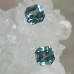 Load image into Gallery viewer, Montana Sapphire 2.7 CTW Blue Green Asscher Cut - Matched Pair
