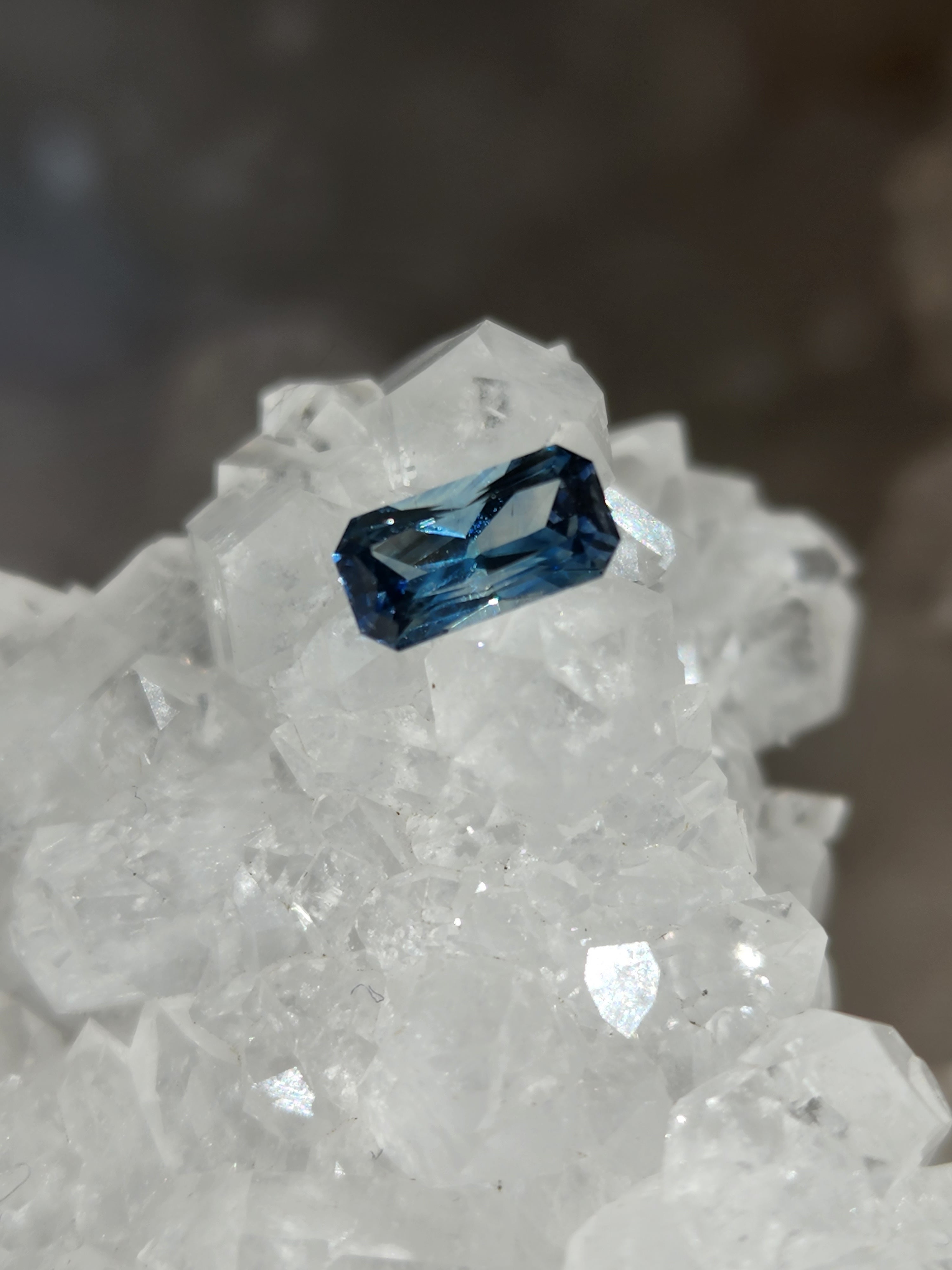 Montana Sapphire .88 CT Blue Teal Color Change Scissor Cut