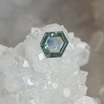 Load image into Gallery viewer, Montana Sapphire 1.43 CT Green with Blue Matrix Portrait Cut
