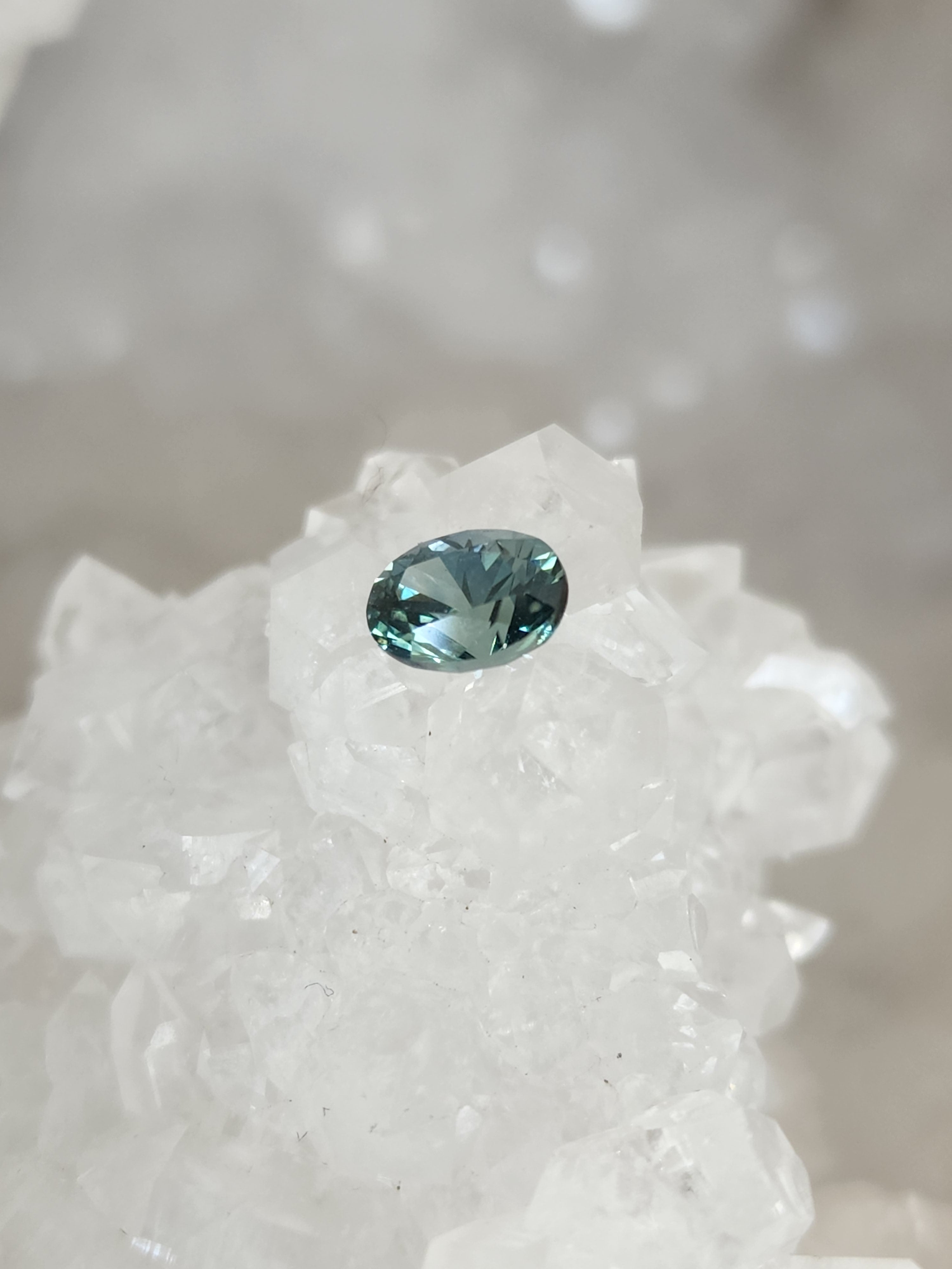 Montana Sapphire .94 CT Blue Grey Green Oval Cut