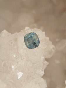 Montana Sapphire 1.40 CT Icy Blue with White Inclusions Antique Cushion Cut