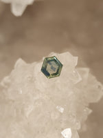 Load image into Gallery viewer, Montana Sapphire .79 CT Green Yellow with visible Blue Matrix Portrait Cut

