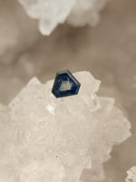 Load image into Gallery viewer, Montana Sapphire .90 CT Dark Blue with White Cloud Portrait Cut
