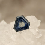 Load image into Gallery viewer, Montana Sapphire .90 CT Dark Blue with White Cloud Portrait Cut
