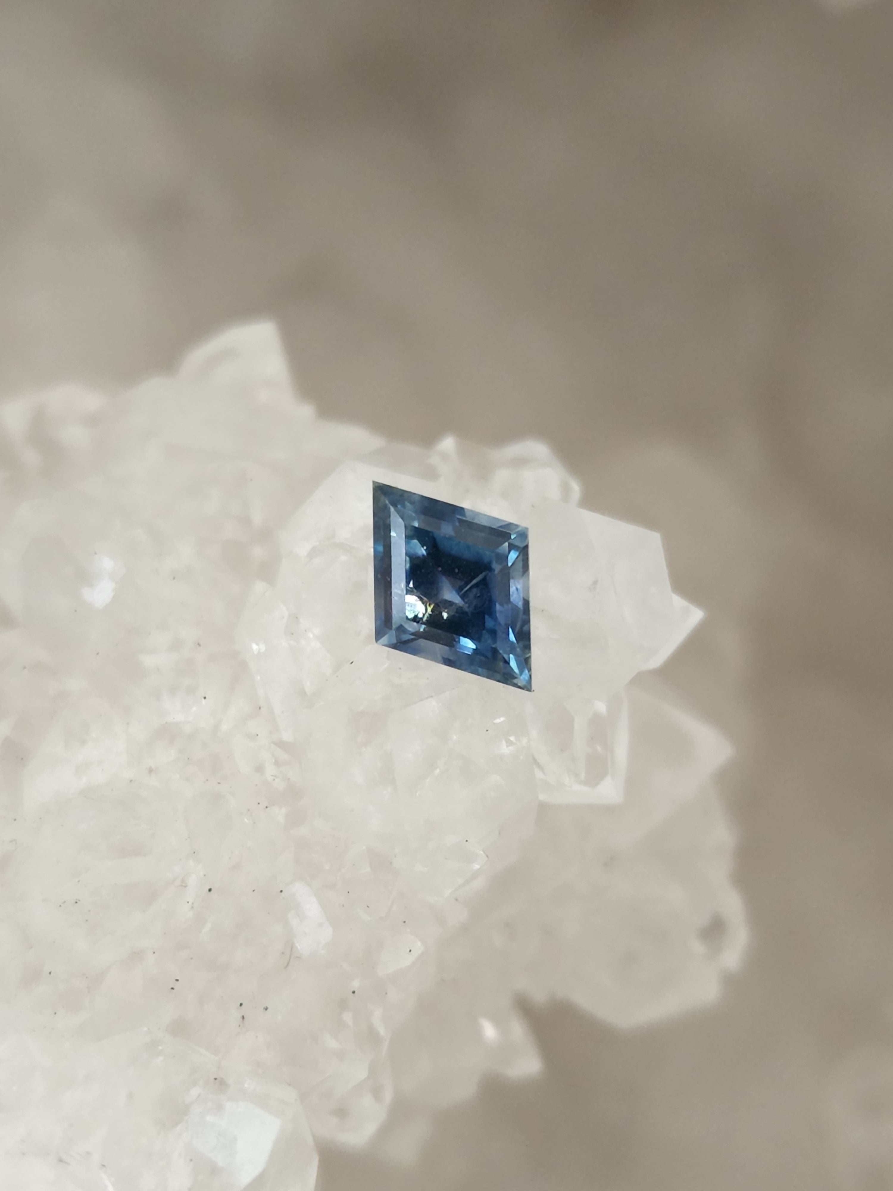 Montana Sapphire .80 CT Medium Blue Nebula Lozenge Cut