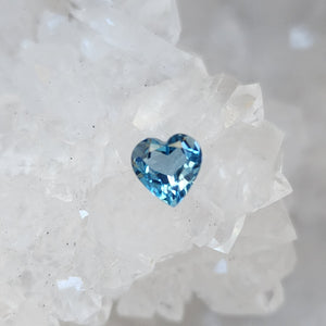 Swiss Blue Topaz .54 CT Electric Blue Heart Cut