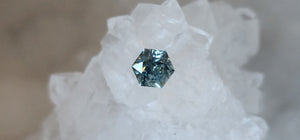 Montana Sapphire .48 CT Green Gold Blue Hexagon Cut