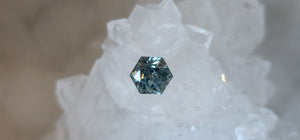 Montana Sapphire .48 CT Green Gold Blue Hexagon Cut