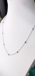 Load image into Gallery viewer, Necklace - Montana Sapphire Teal 1.79 CTW - Station Style
