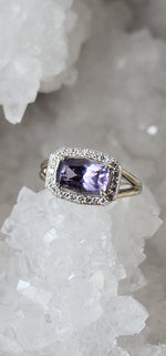 Load image into Gallery viewer, Ring - 2.31 CT Spinel Emerald Cut Diamond Halo Split Shank
