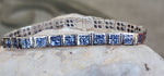 Load image into Gallery viewer, Bracelet - Vintage 112 Yogo Sapphire Paneled Design with Clasp - 7 Inch Length
