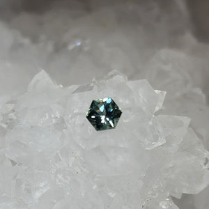 Montana Sapphire .46 CT Teal Hexagon Cut