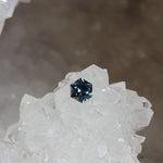Load image into Gallery viewer, Montana Sapphire .59 CT Blue Green Silver Hexagon Cut
