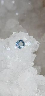 Load image into Gallery viewer, Montana Sapphire .59 CT Light Blue Grey Cushion Cut
