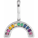 Load image into Gallery viewer, Pendant - 11 Assorted Gemstones set in 14K Yellow Gold Rainbow Charm
