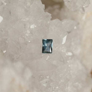 Montana Sapphire .74 CT Blue Grey Green Radiant Cut