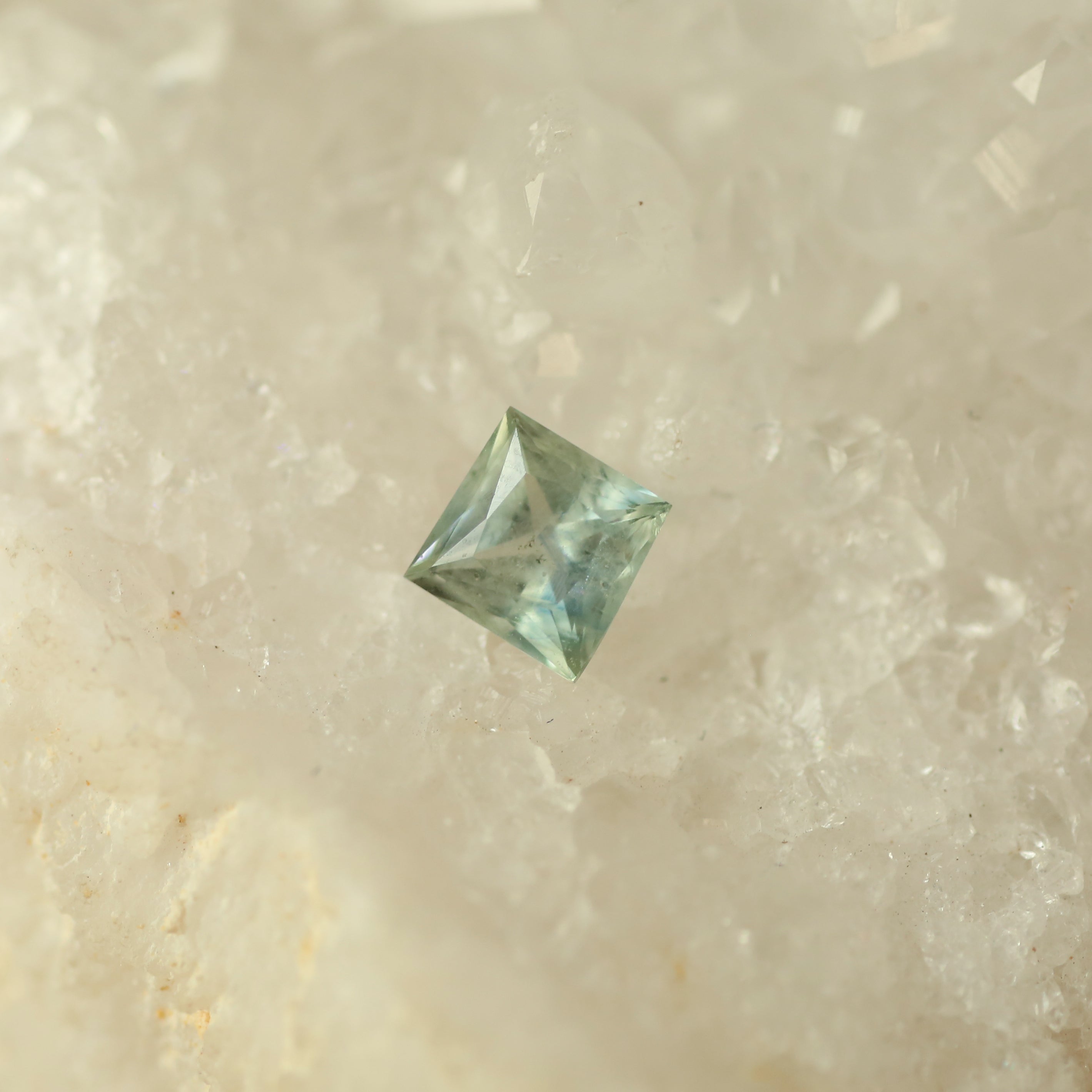 Montana Sapphire .61 CT Mint Green/Teal Princess Cut