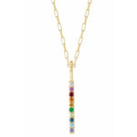 Load image into Gallery viewer, Pendant - 10 Assorted Gemstones set in 14K Gold Rainbow Bar
