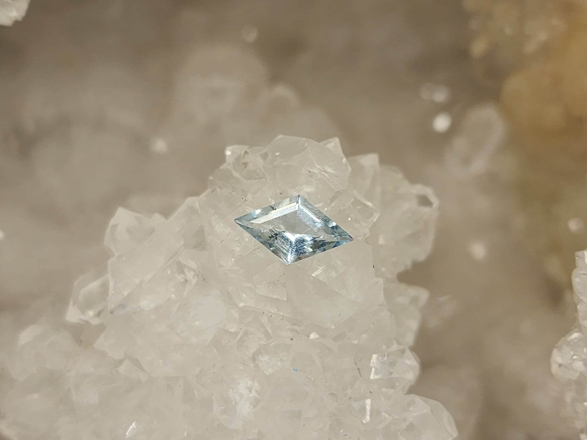 Montana Sapphire .46 CT White Blue Silver Lozenge Cut
