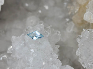 Montana Sapphire .46 CT White Blue Silver Lozenge Cut