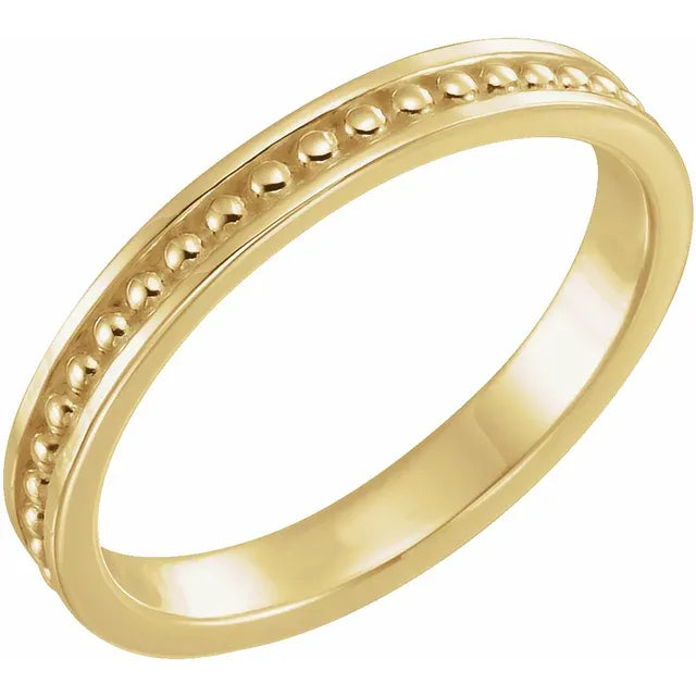 14K Gold Beaded 3.5mm Thick Ring