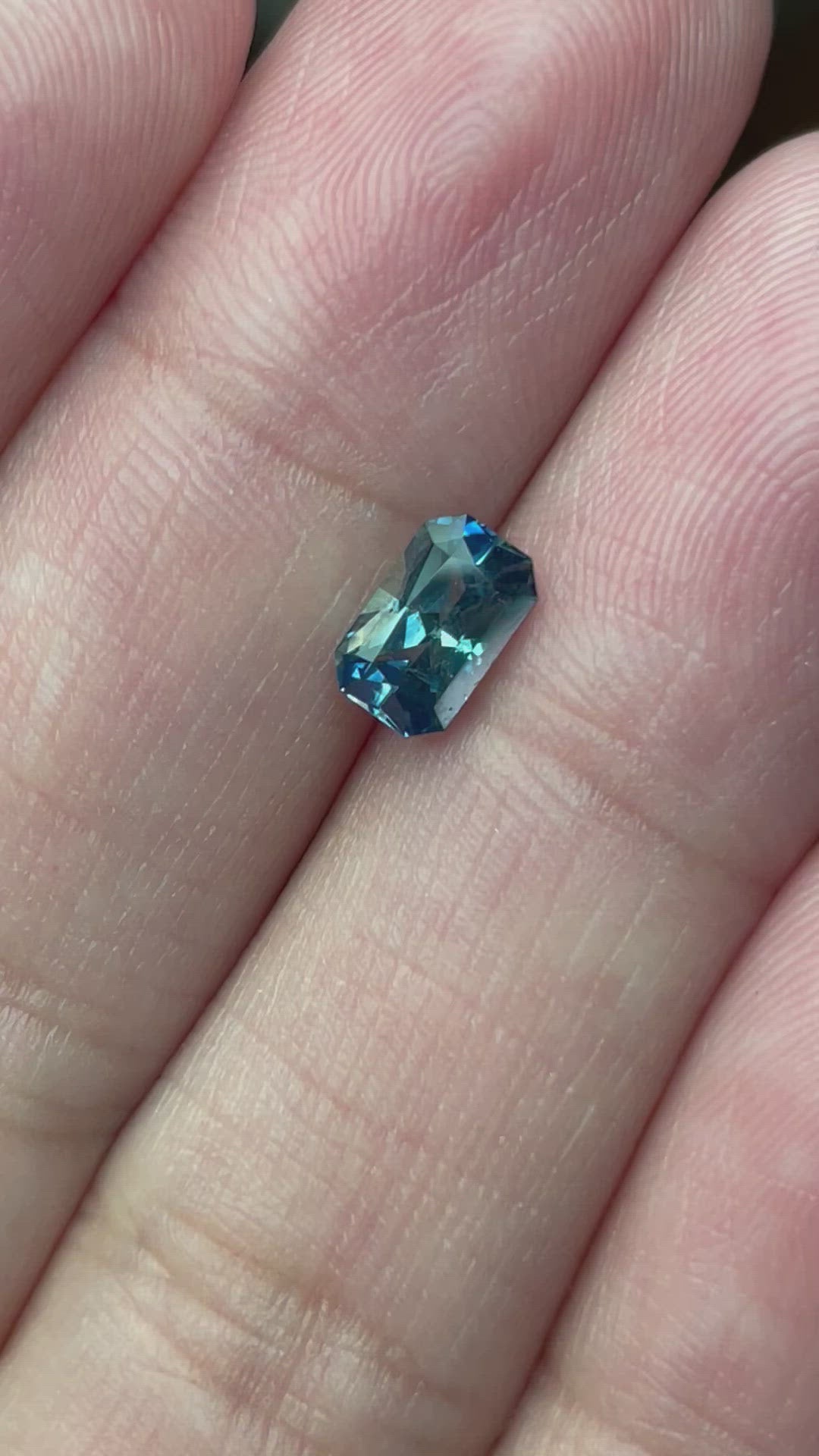 Montana Sapphire 1.33 CT Blue Green Scissor Cut