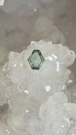 Load image into Gallery viewer, Montana Sapphire .97 CT Light Teal Hexagon Portrait Cut
