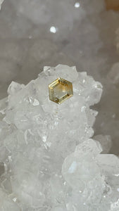 Montana Sapphire 1.17 CT Yellow and Gold Freestyle Hexagon Cut