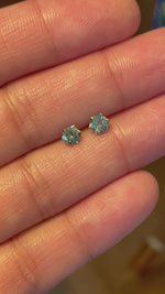 Load and play video in Gallery viewer, Paired - Montana Sapphire Complimentary Pair 1.04 CTW Green Blue Hexagon Cut
