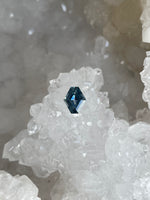 Load image into Gallery viewer, Montana Sapphire 1.24 CT Blue White Stretched Hexagon Cut
