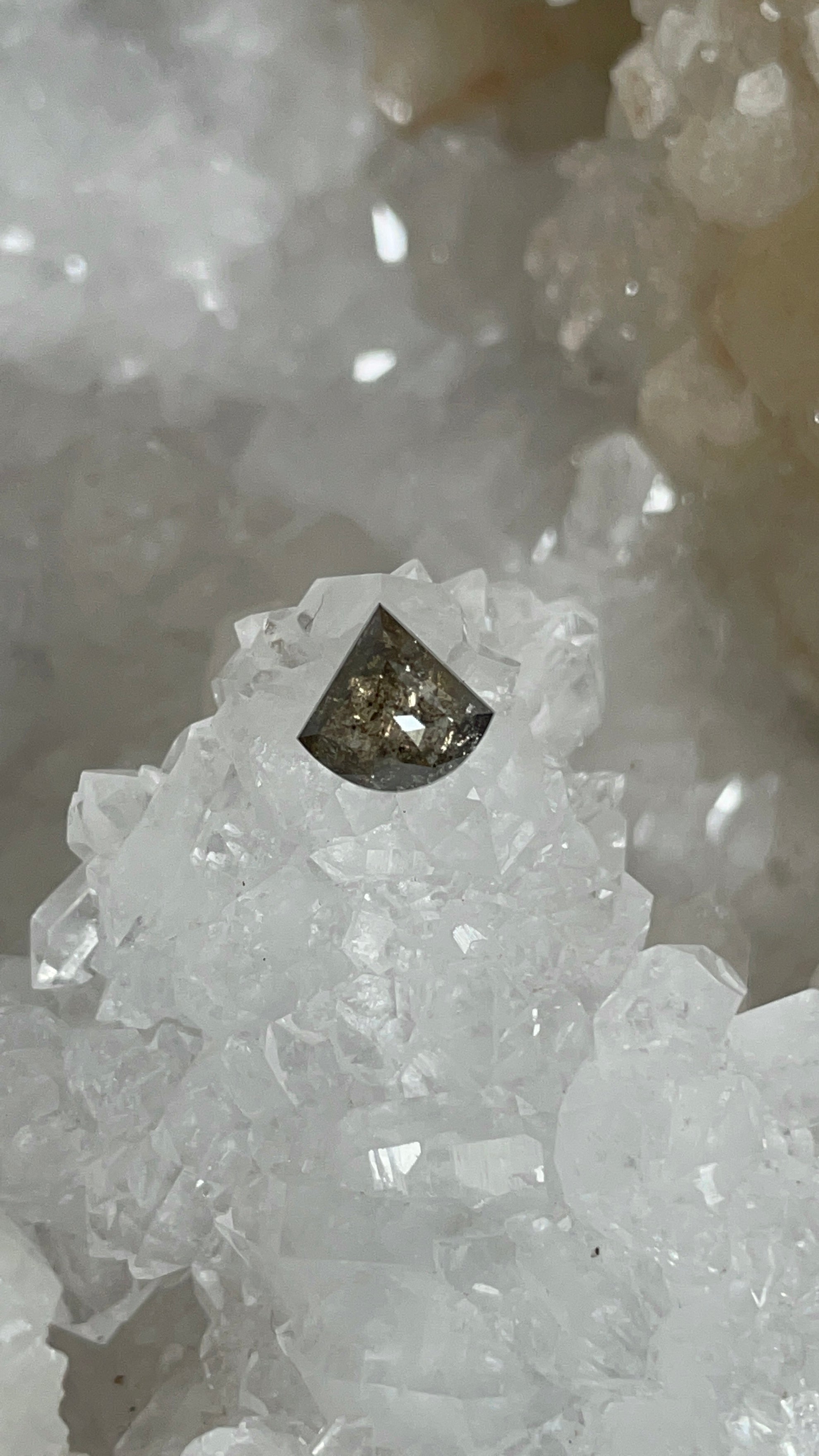 Diamond 1.82 CT Salt and Pepper Fan Cut