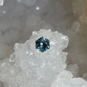 Montana Sapphire 1.34 CT Color Change Blue Silver Slight Lilac Hexagon Cut