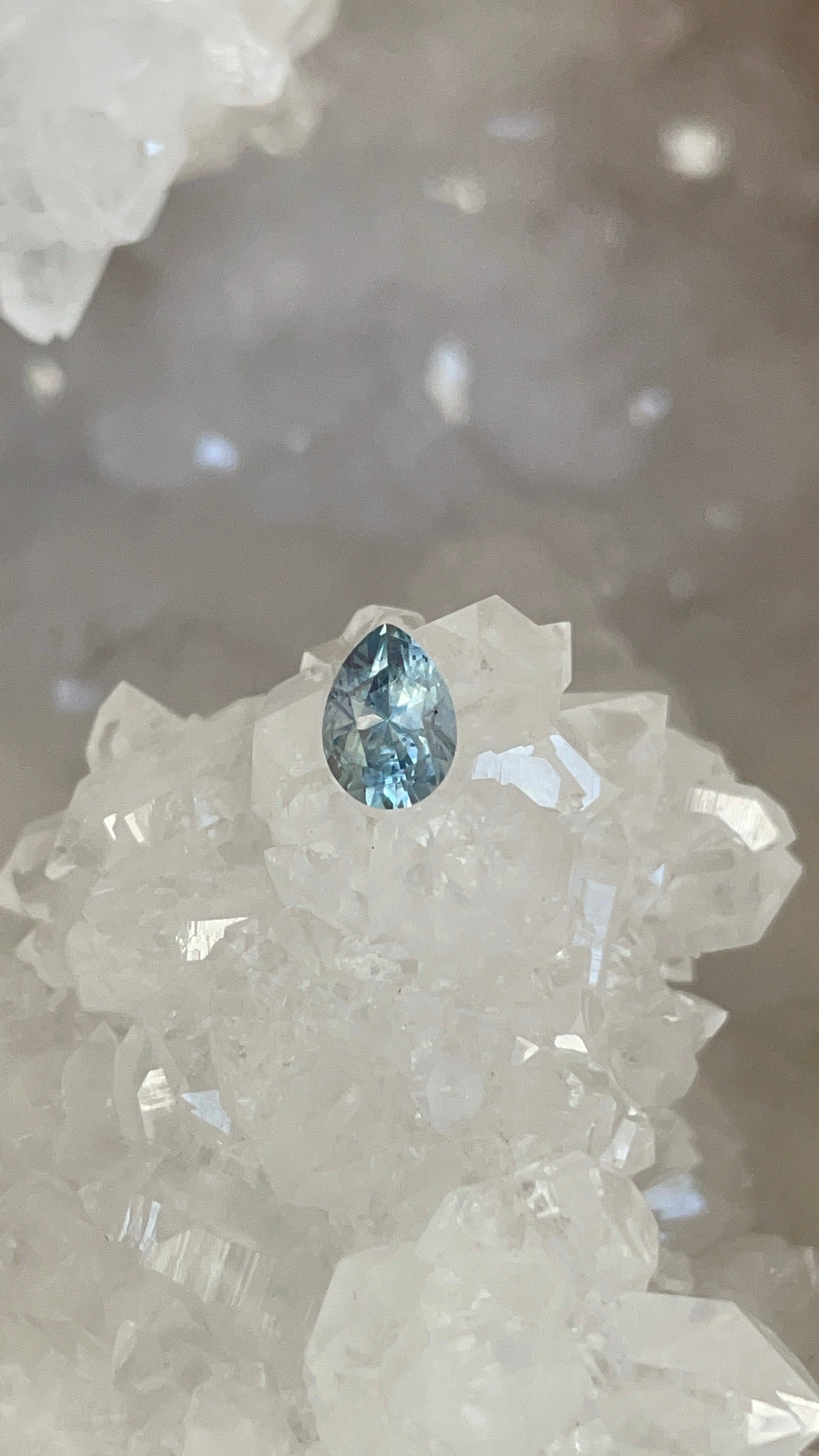 Montana Sapphire .96 CT Silvery Light Blue Pear Cut