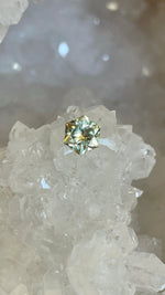 Load image into Gallery viewer, Montana Sapphire 1.18 CT Color Change Chardonnay and Silver to Amber Brilliant Hexagon Cut
