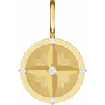 Load image into Gallery viewer, Diamond Compass Charm Pendant w/Matching 16&quot; Chain (Sterling Silver, 14k Yellow, White, or Rose Gold)
