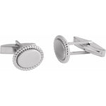Load image into Gallery viewer, Cufflink - Polished Rope Patterned (Sterling Silver, 14k Yellow, or 14k White Gold)
