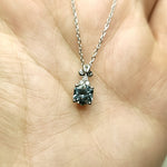 Load image into Gallery viewer, Pendant - Montana Sapphire 1.05 CT Deep Teal Hexagon Cut and set with accent Diamond in 14k White Gold
